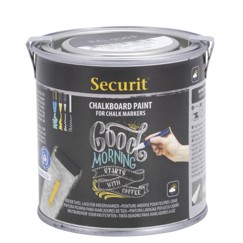 Securit schoolbordverf PAINT, zwart, 250 ml
