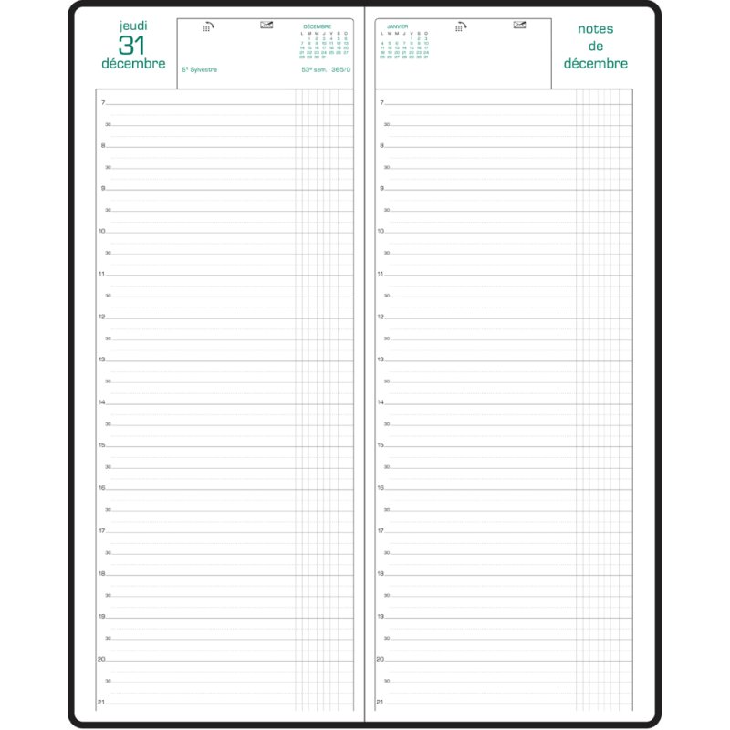 EXACOMPTA Agenda de bureau 1 jour par page 2026 noir
