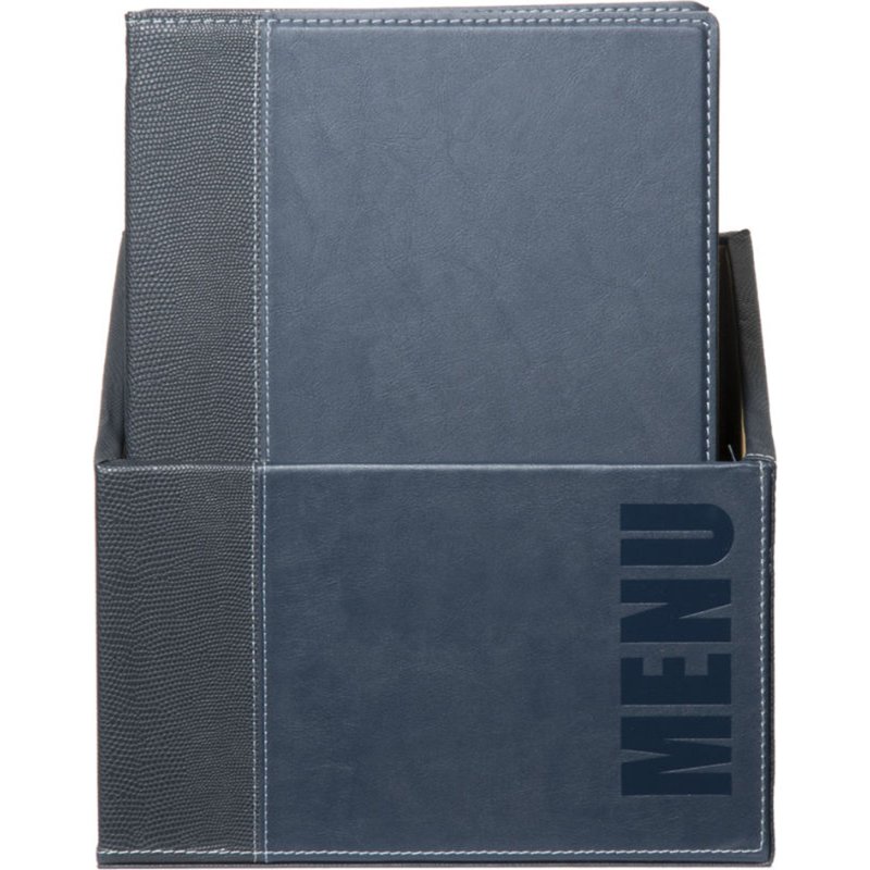 Securit menumap TRENDY A4, bleu imitation cuir, 20 pièces