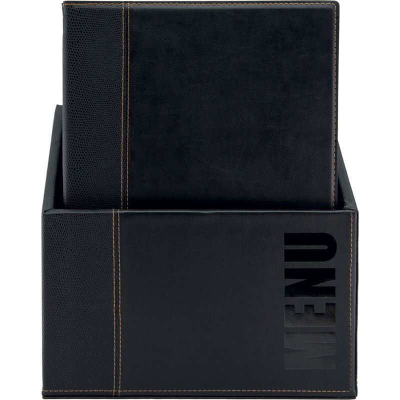Securit menumap TRENDY A4, bleu imitation cuir, 20 pièces