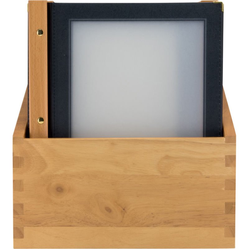 Securit insteekhoezen menukaart WOOD, A4, zwart, 5 stuks