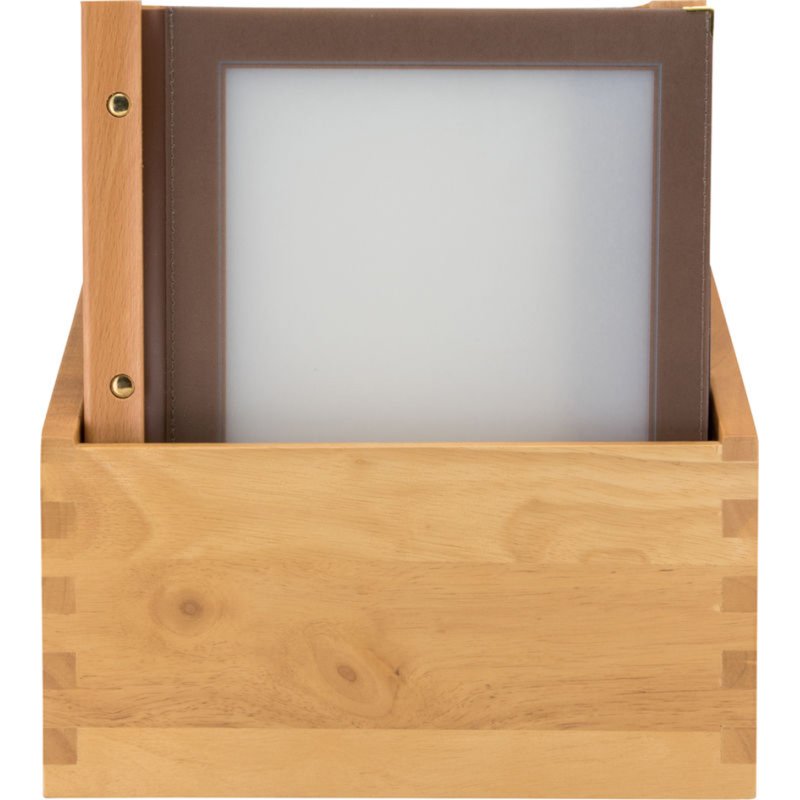 Securit insteekhoezen menukaart WOOD, A4, zwart, 5 stuks