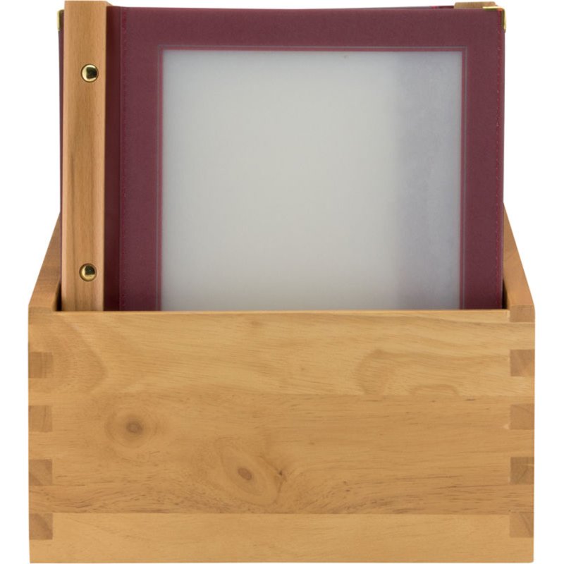 Securit insteekhoezen menukaart WOOD, A4, zwart, 5 stuks