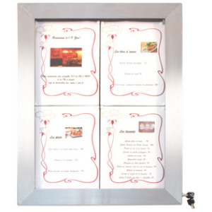 Securit voet voor vitrinekast, roestvrij staal, met wielen, 380×430 mm