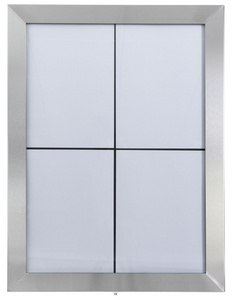 Securit LED vitrinekast CLASSIC, 4 × A4, zilver