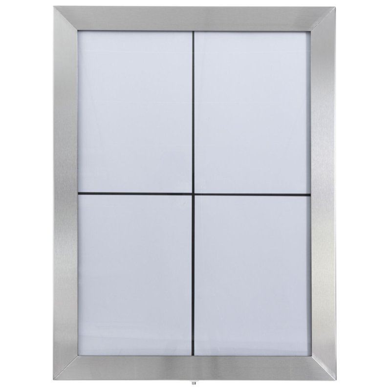 Securit Vitrine LED CLASSIC, 4 × A4, argent