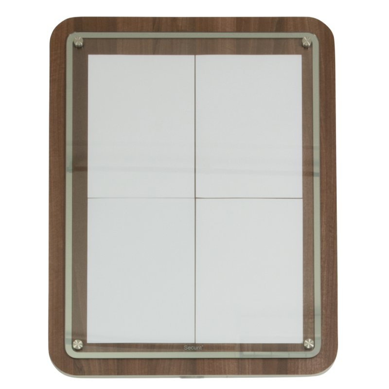 Securit vitrine GLASS STAR, 4×A4, chêne, verre de sécurité