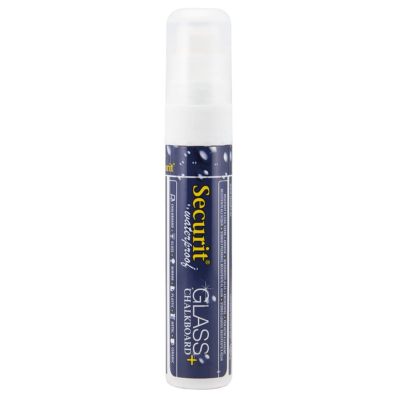Securit marqueur craie imperméable large, blanc, 7-15 mm