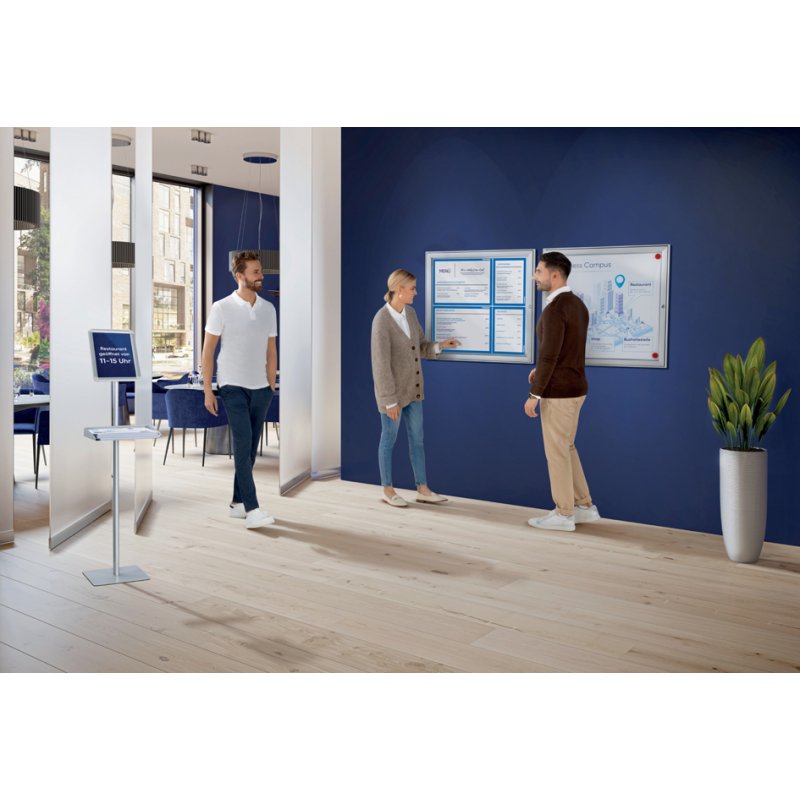 FRANKEN vitrine de sécurité SECURITY, 12×A4, ignifugé, cadre aluminium argent