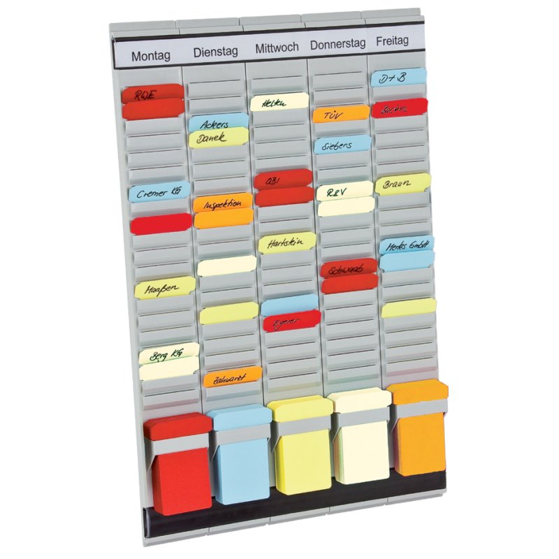 FRANKEN Tableau à fiches Universal Planner, 315 × 780 mm, 5 supports, 500 fiches en T