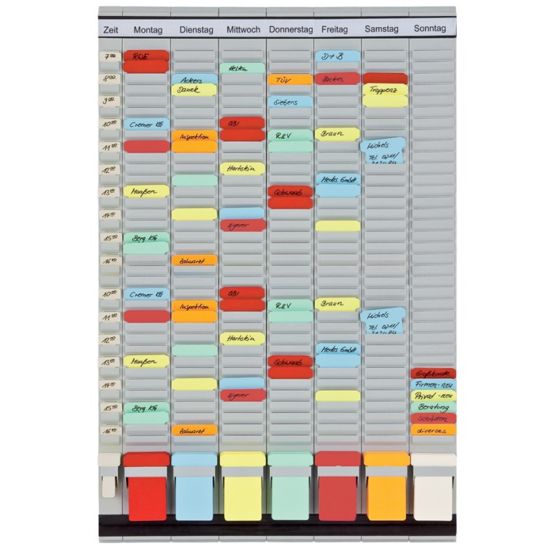 FRANKEN Tableau à fiches Universal Planner, 315 × 780 mm, 5 supports, 500 fiches en T