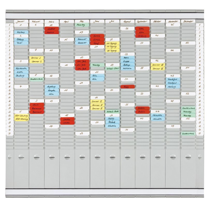FRANKEN Tableau à fiches Universal Planner, 315 × 780 mm, 5 supports, 500 fiches en T