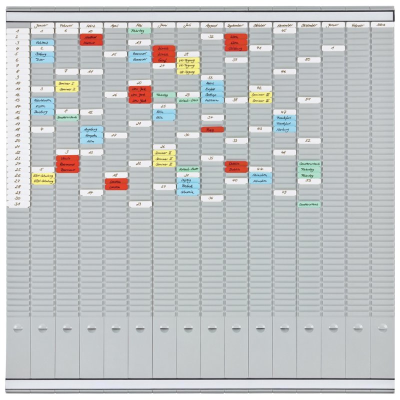 FRANKEN Tableau à fiches Universal Planner, 315 × 780 mm, 5 supports, 500 fiches en T