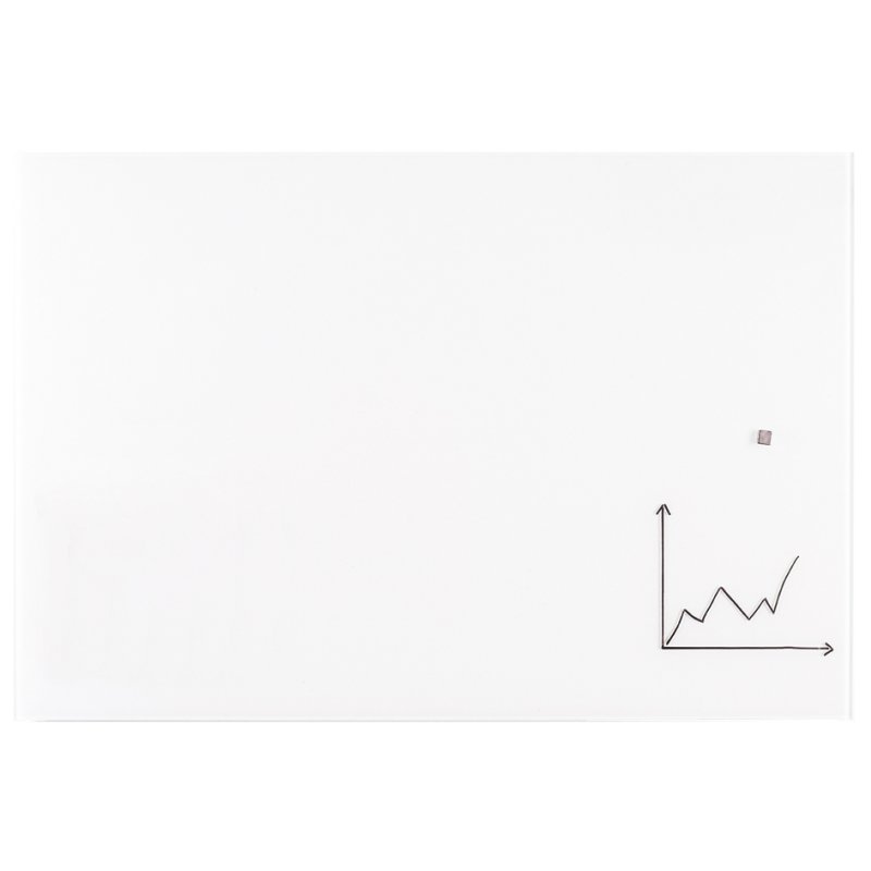 FRANKEN Tableau blanc design en verre, 1200 × 1200 mm, blanc pur, magnétique