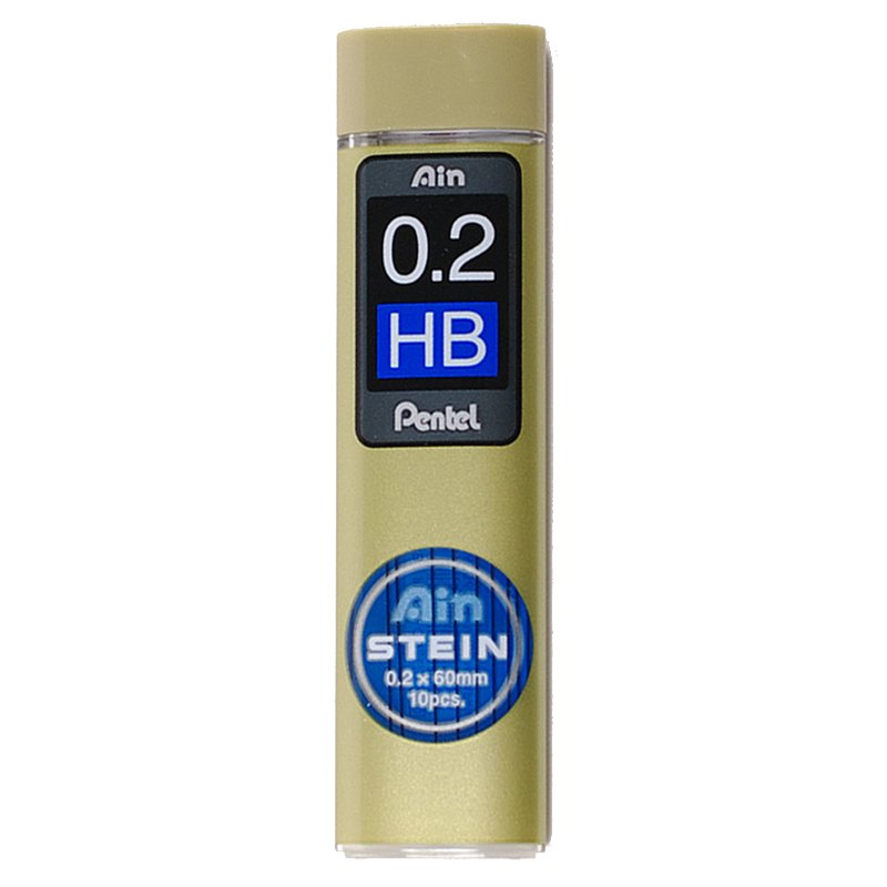 Pentel pencil lead refills C272, 0.2 mm, hardness B, 20 pieces