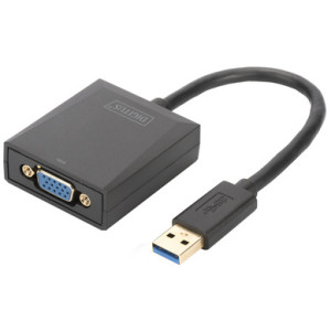 DIGITUS USB 3.0 videoadapter, USB naar VGA, zwart