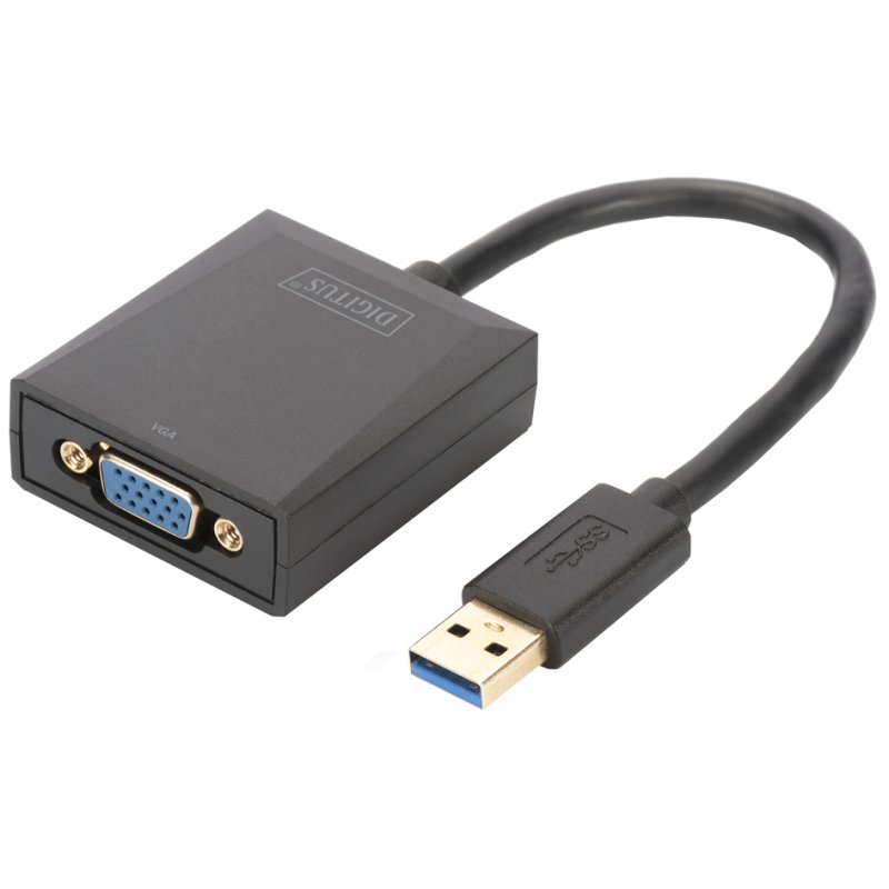 DIGITUS USB 3.0 videoadapter, USB naar VGA, zwart