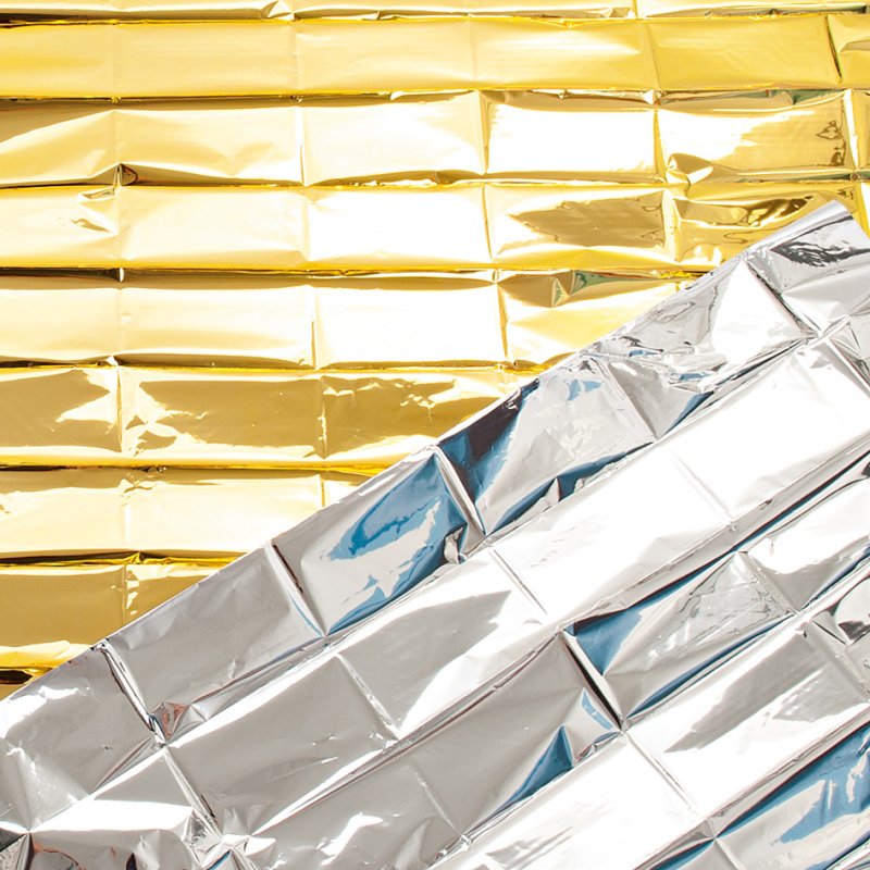 HYGOSTAR reddingsdeken, 1.600 × 2.100 mm, zilver/goud, aluminium folie