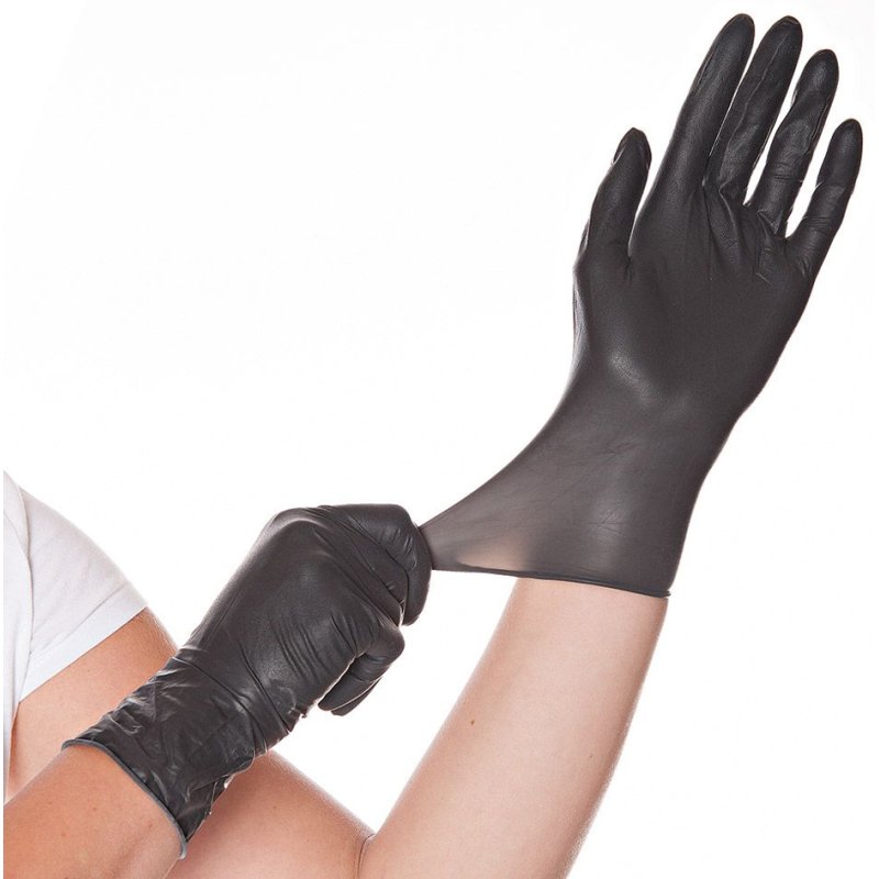 HYGOSTAR gants latex Diablo, taille L, noir, sans poudre, 100 pièces