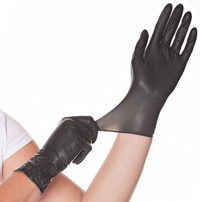 HYGOSTAR latex handschoenen Diablo, maat M, zwart, poedervrij