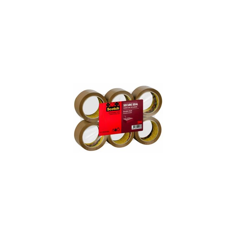 Scotch ruban d'emballage Secure Seal, transparent, 50 mm × 66 m, 6 rouleaux