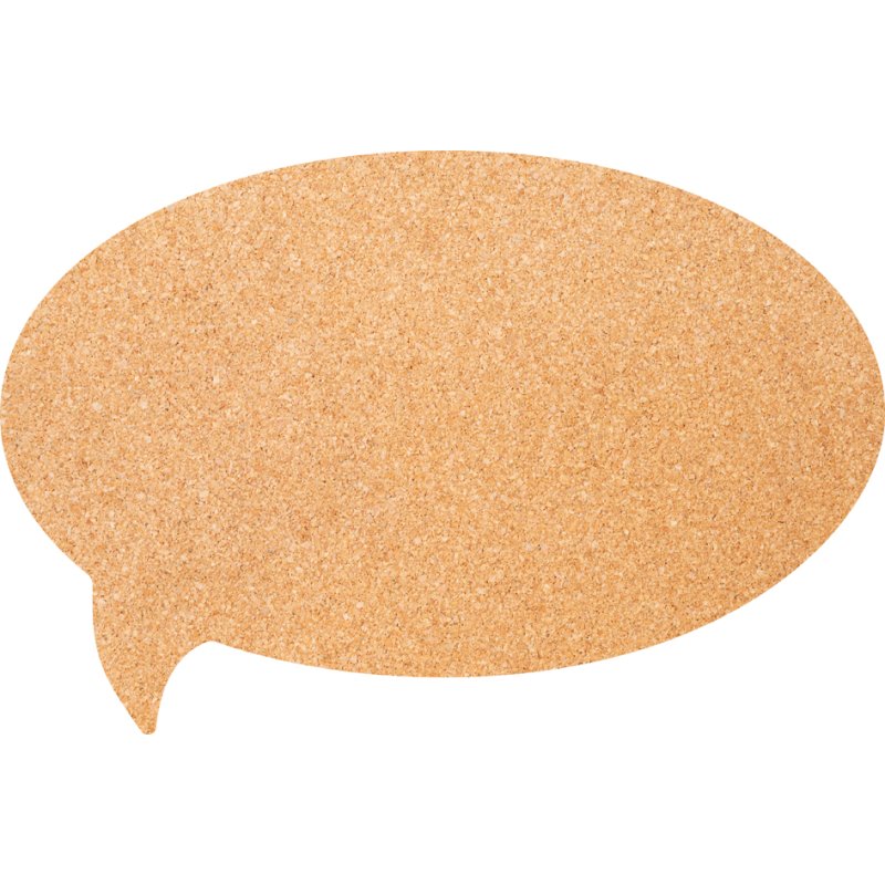 Securit tableau liège silhouette bulle de parole, brun, 454×300 mm, incl. 6 punaises