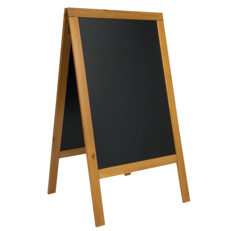 Securit tableau noir WOODY, surface à craie, hêtre, 70×125 cm