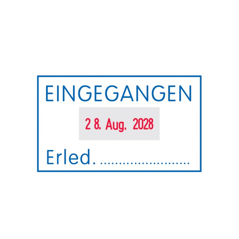 trodat datumstempel Professional 4.0 5460/L, ONTVANGEN, blauw/rood, 54×31 mm