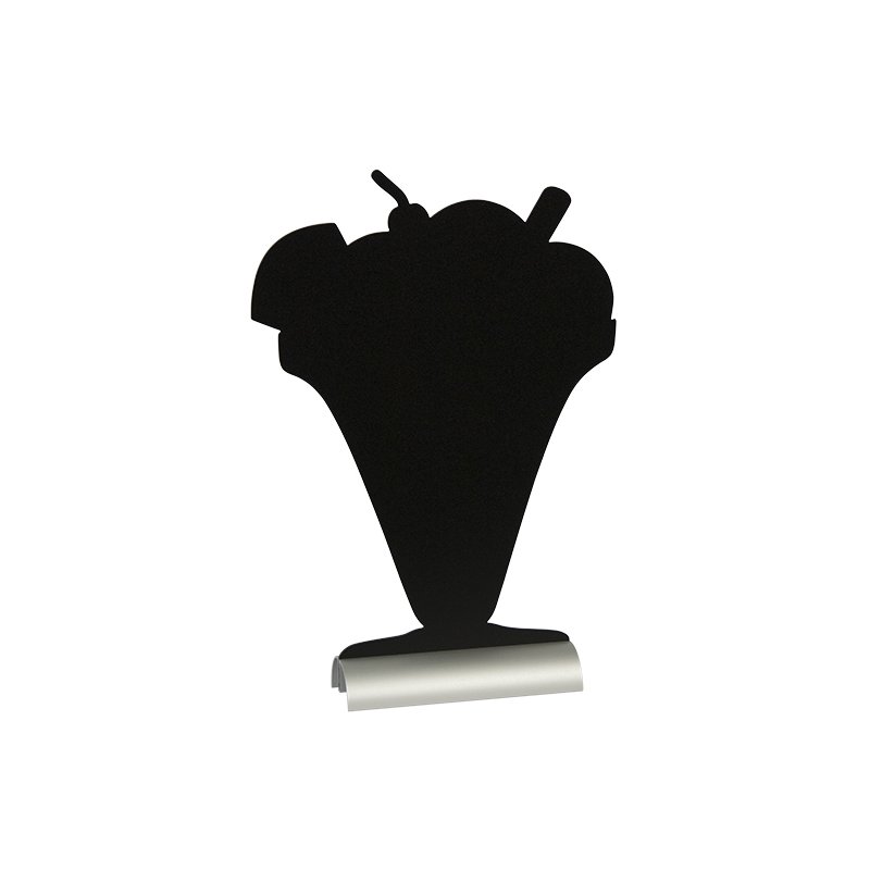 Securit présentoir de table Silhouette « Glace », noir, surface craie