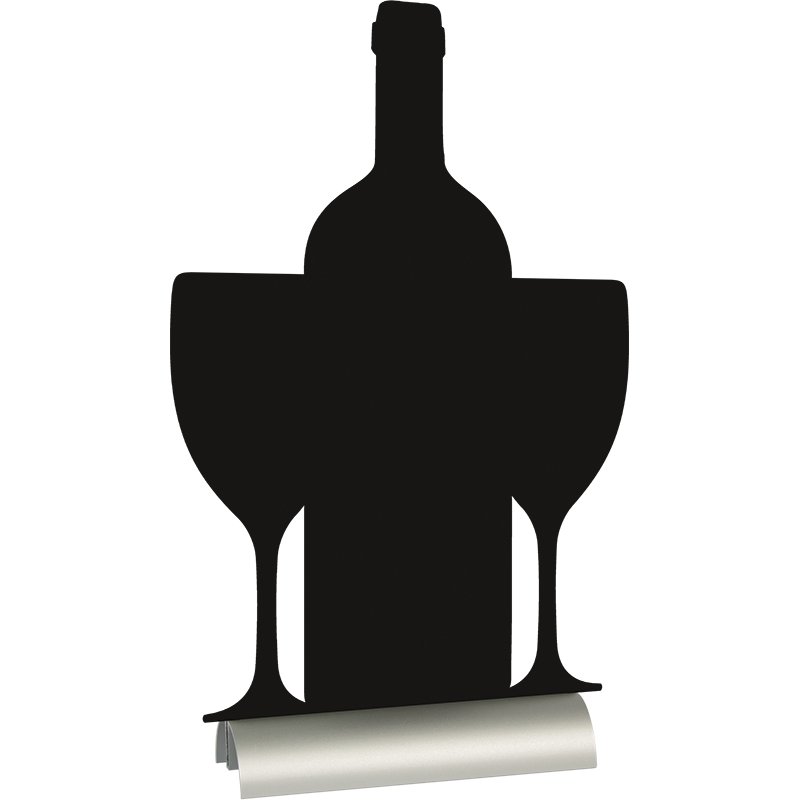 Securit chevalet de table SILHOUETTE Vin, noir, inscriptible recto-verso, 330×350 mm, incl. marqueur craie