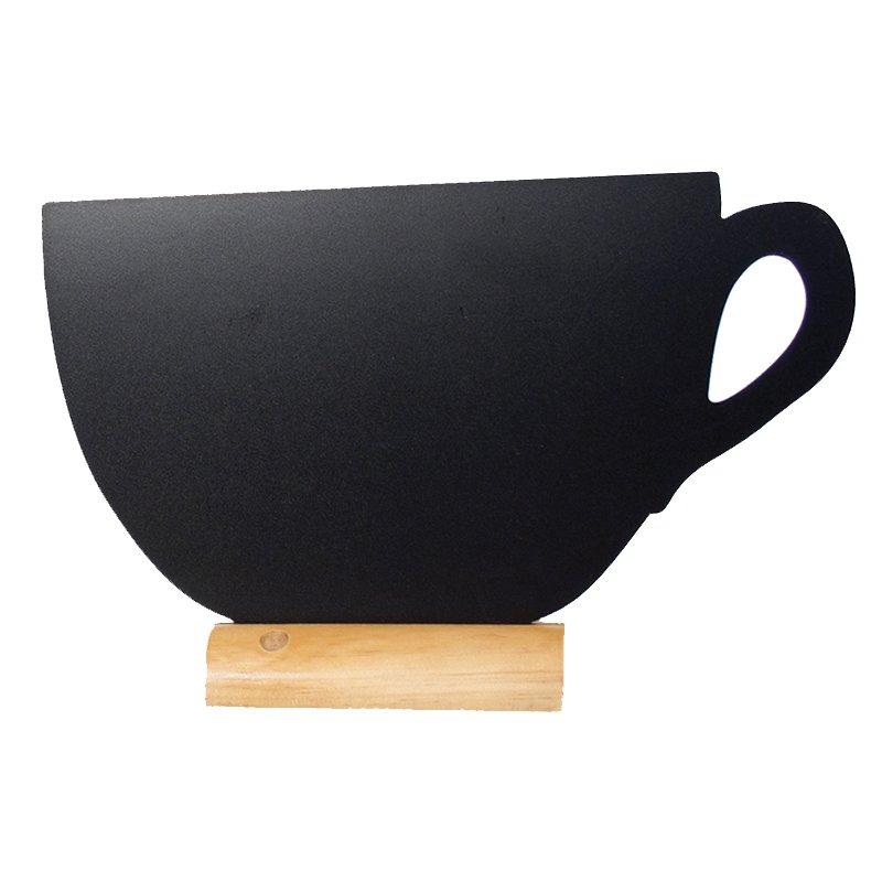 Securit chevalet de table SILHOUETTE Tasse, surface ardoise, 250×220 mm, incl. marqueur craie