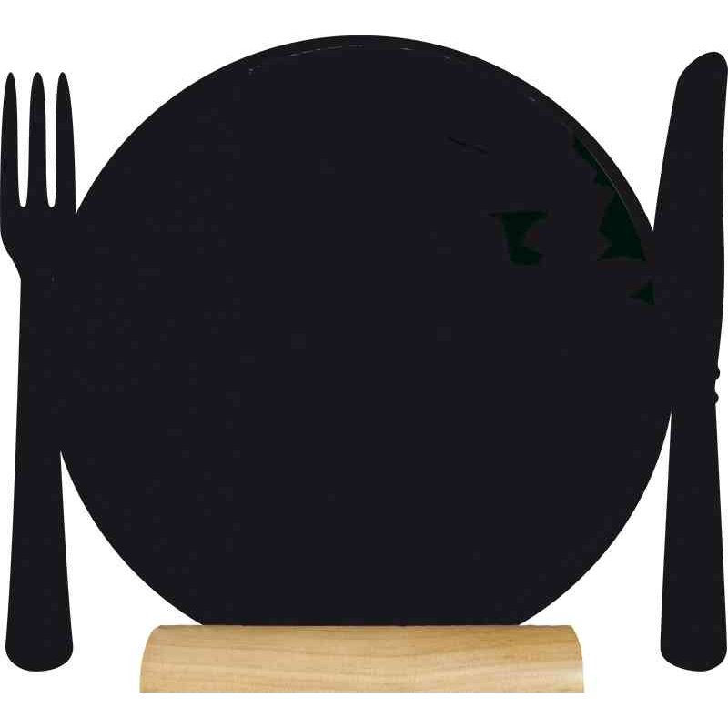 Securit tafelstandaard SILHOUETTE bord, zwart, krijtoppervlak, 250×240 mm, beidsijdig beschrijfbaar