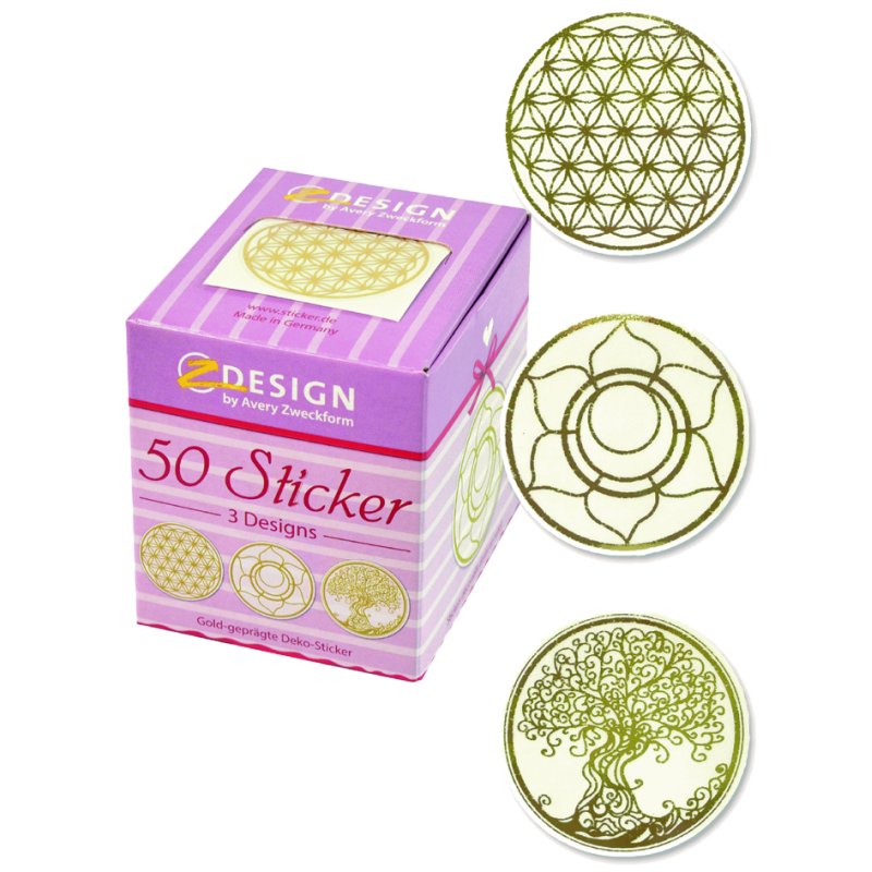 AVERY Zweckform stickers transparent gold embossed, 38 mm, 50 pieces