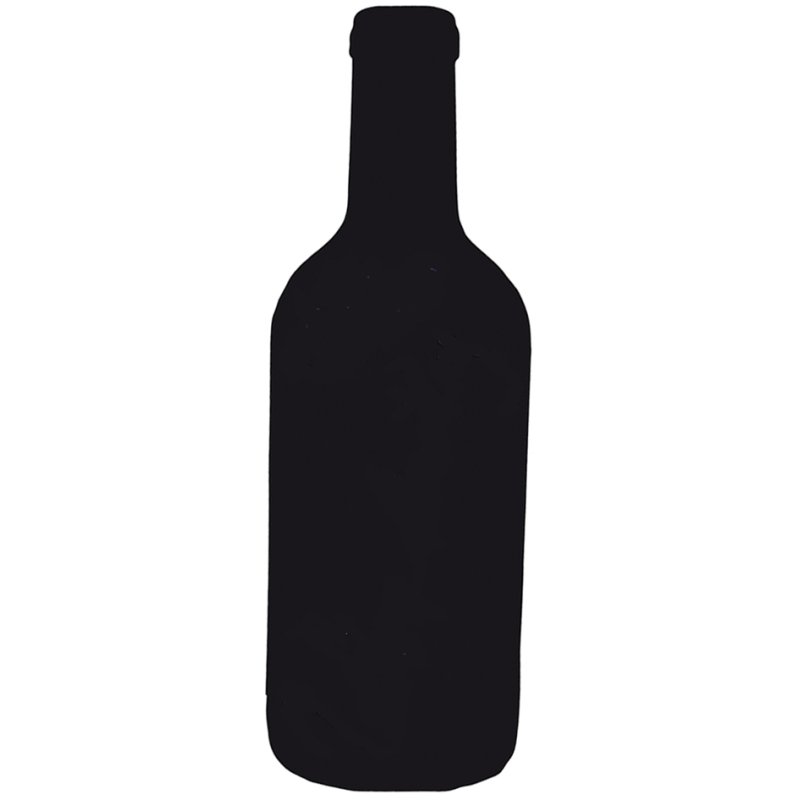 Securit krijtbord SILHOUETTE Fles, zwart, dubbelzijdig beschrijfbaar, 190×500 mm