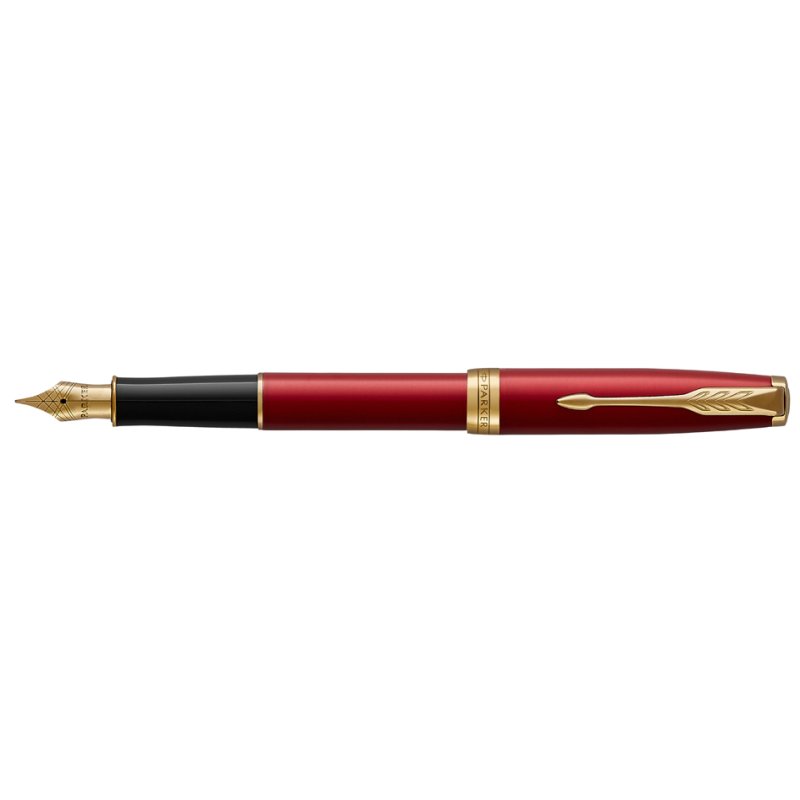 PARKER Sonnet stylo plume, noir mat, détails dorés, pointe M