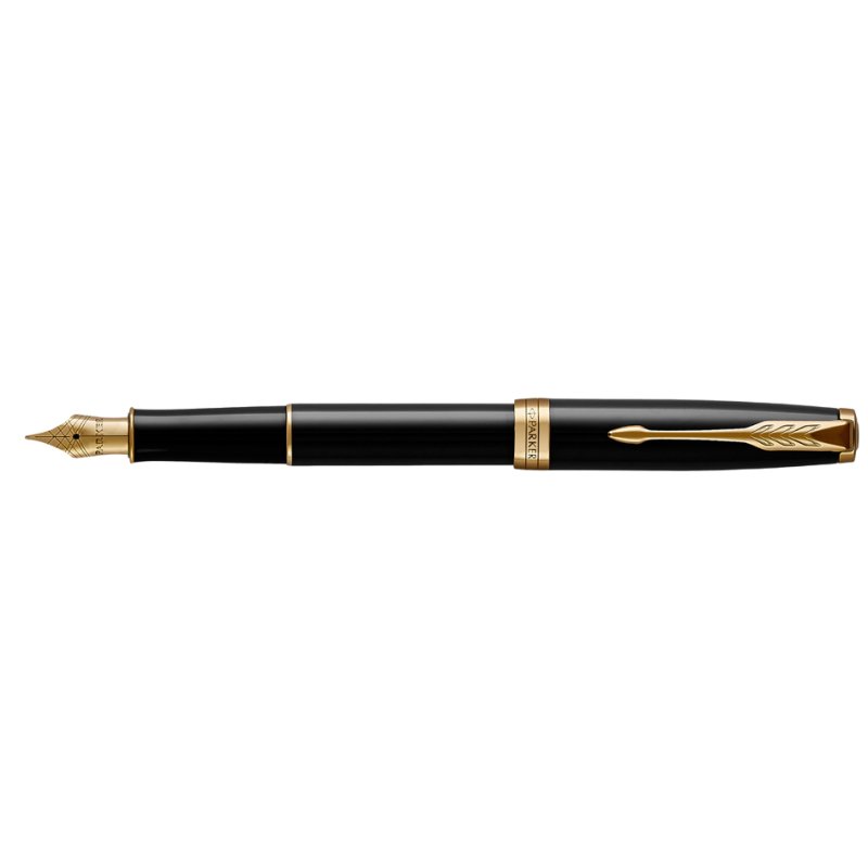 PARKER Sonnet stylo plume, noir mat, détails dorés, pointe M
