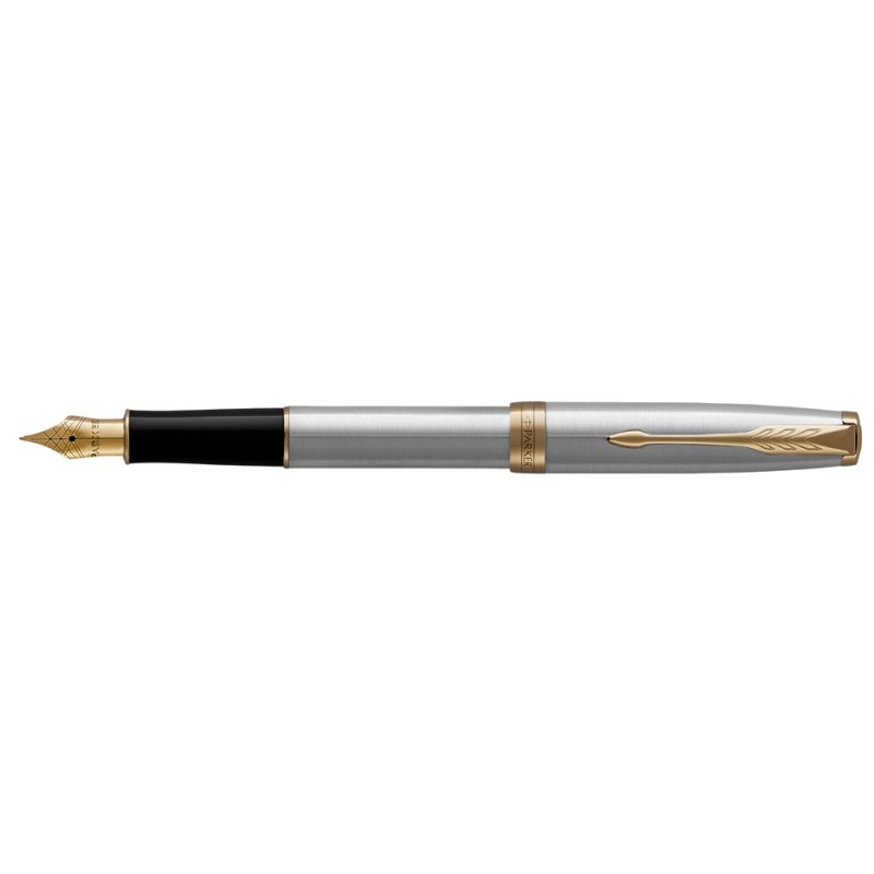 PARKER Sonnet stylo plume, noir mat, détails dorés, pointe M
