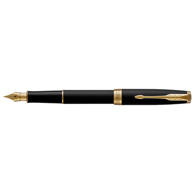 PARKER Sonnet stylo plume, noir mat, détails dorés, pointe M