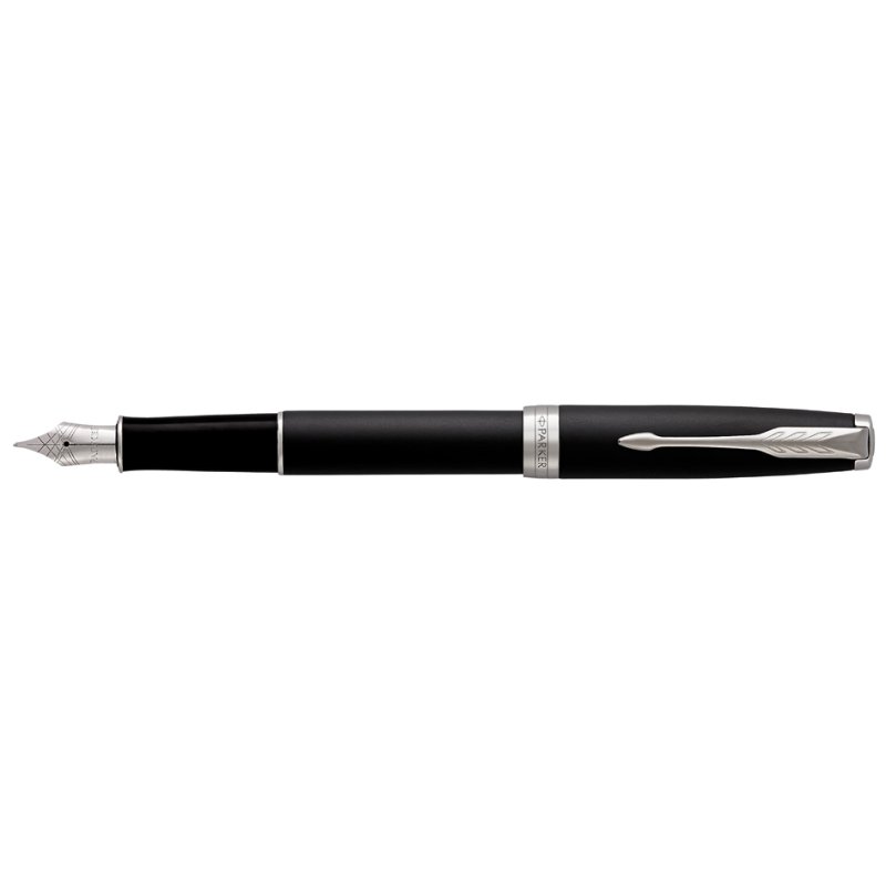 PARKER stylo plume SONNET acier inoxydable P.T., pointe moyenne, encre noire
