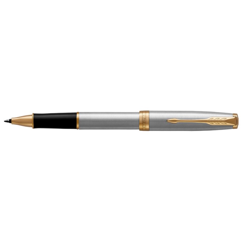 PARKER stylo roller SONNET, noir mat, détails dorés, F