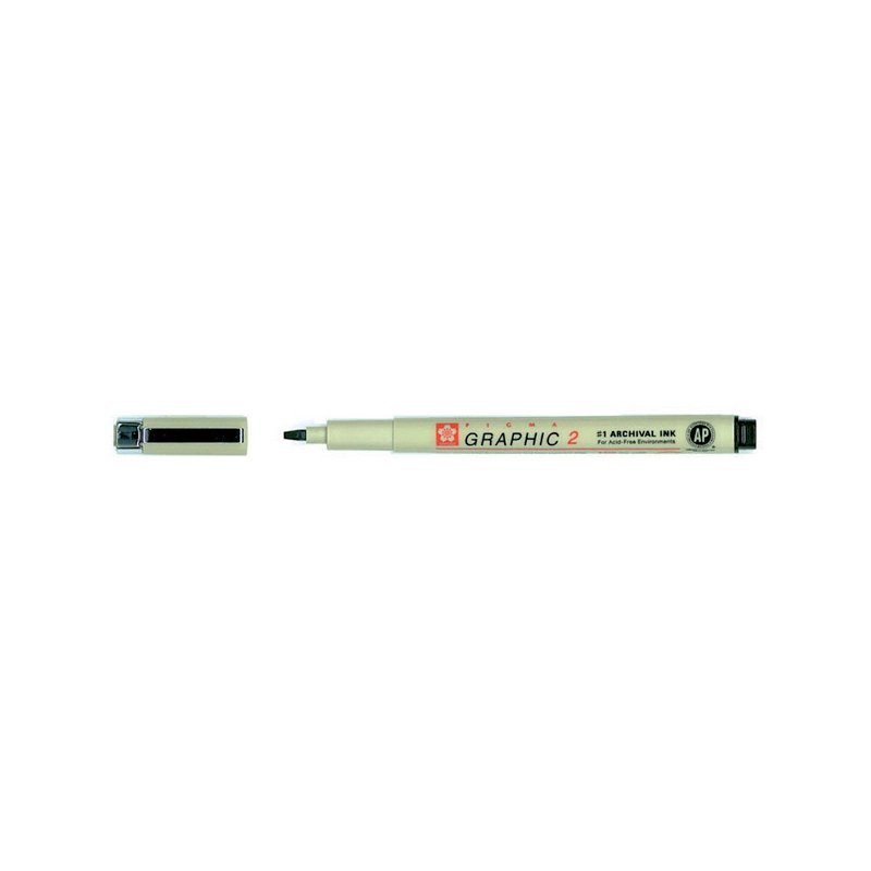 SAKURA graphic pen PIGMA GRAPHIC 2, permanent ink, black, 2.0 mm