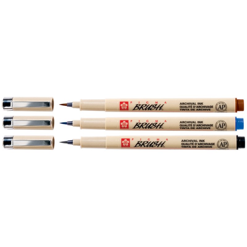 SAKURA penseelstift PIGMA BRUSH, encre permanente, noir, épaisseur de trait variable