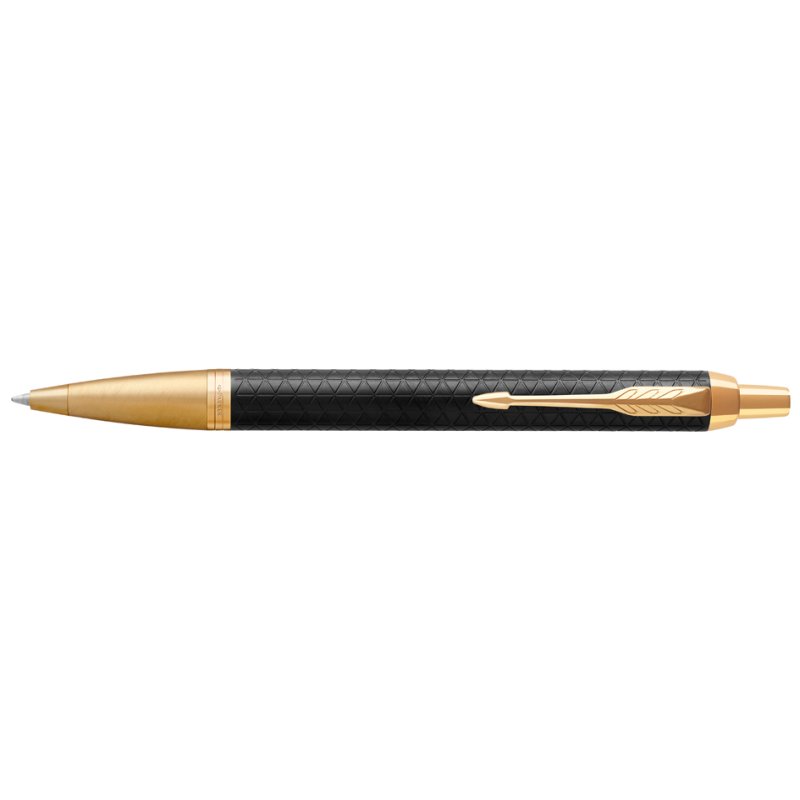 PARKER stylos à bille IM Premium, noir avec détails dorés, encre bleue