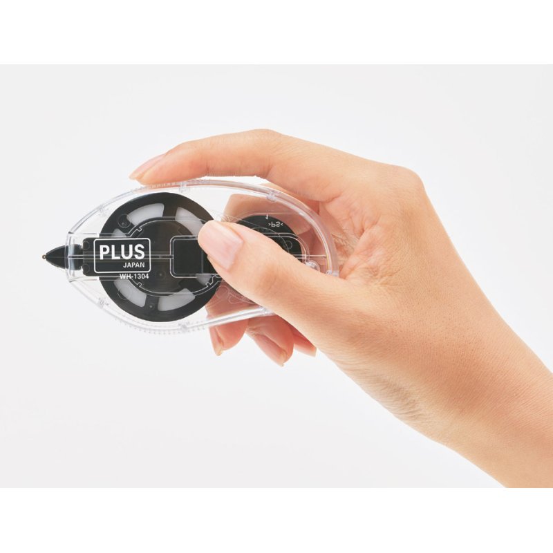 PLUS JAPAN correctieroller wegwerp, 4,2 mm × 20 m, zwart