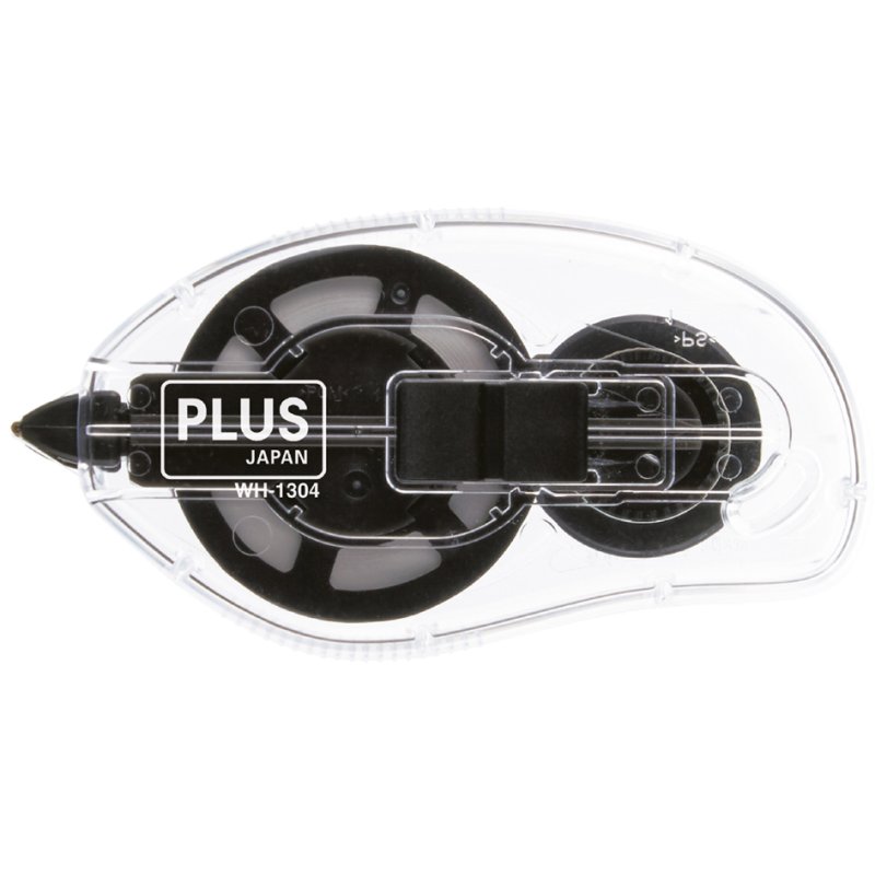 PLUS JAPAN correctieroller wegwerp, 4,2 mm × 20 m, zwart