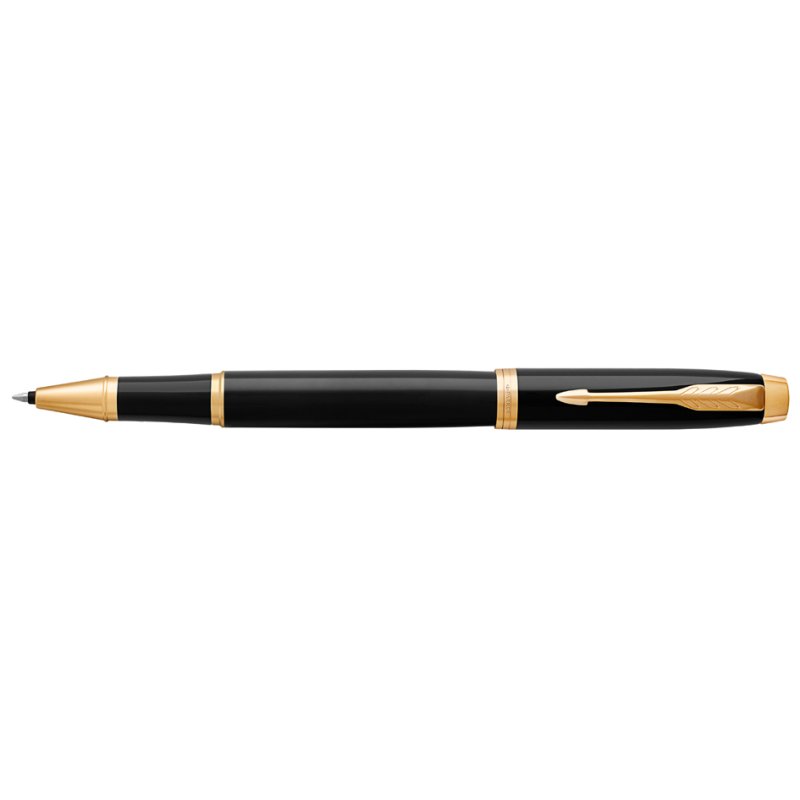 PARKER stylo à bille IM Black Lacquer, encre noire, détails dorés