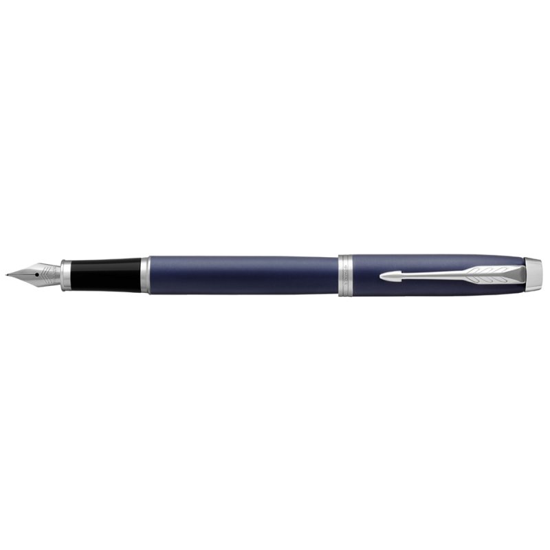 PARKER stylo plume IM, noir brillant, détails chromés, pointe F