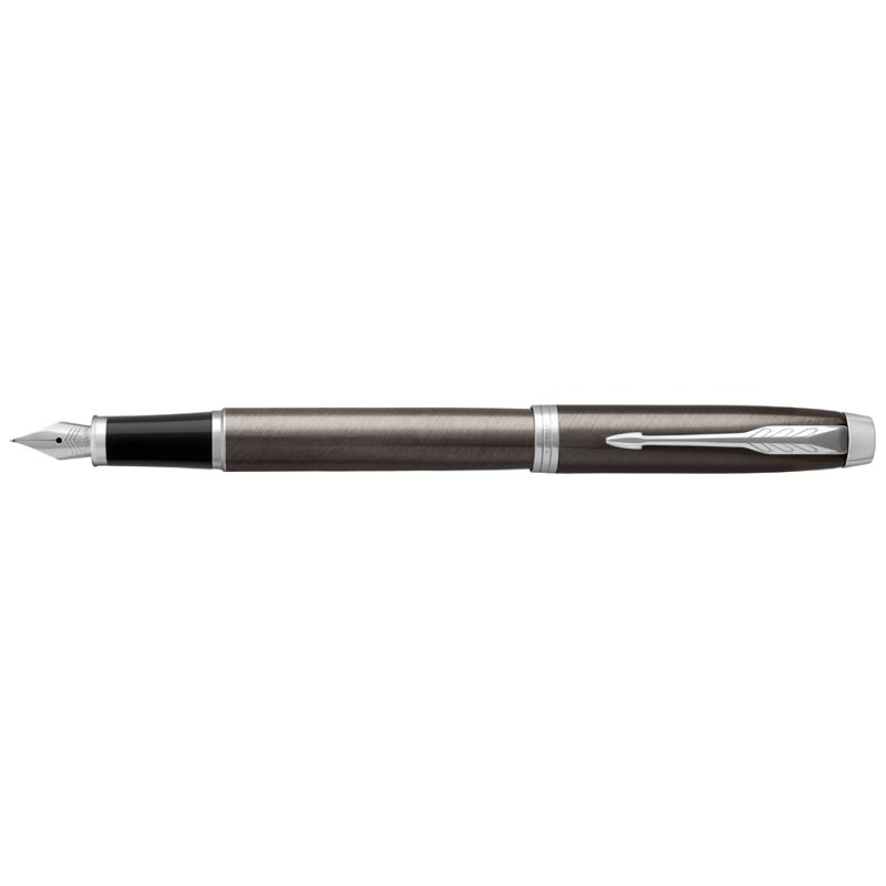 PARKER stylo plume IM, noir brillant, détails chromés, pointe F