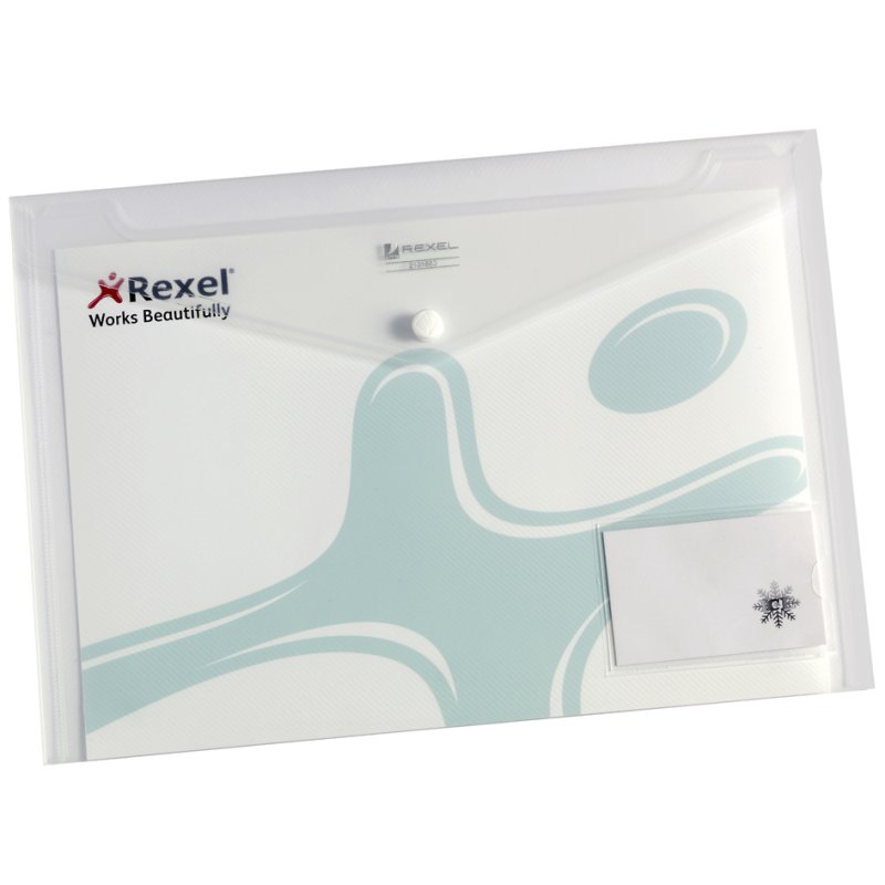 Rexel chemise de document A5, transparent, fermeture par bouton-pression, 5 pièces