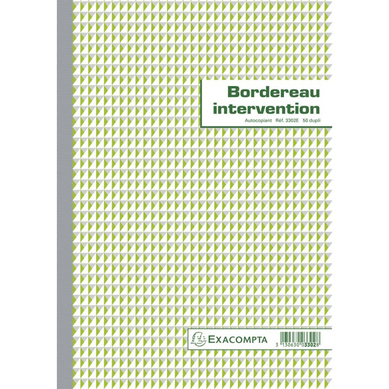 EXACOMPTA formulaire d'intervention, duplicata, 50 feuilles, 297×210 mm